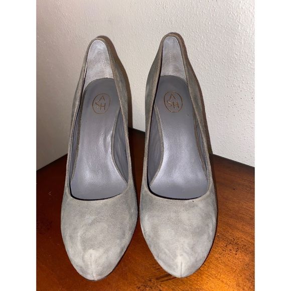 ASH Taupe Platform Suede Pump High Heels Size 7.5 - Picture 2 of 9